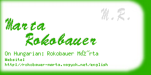 marta rokobauer business card
